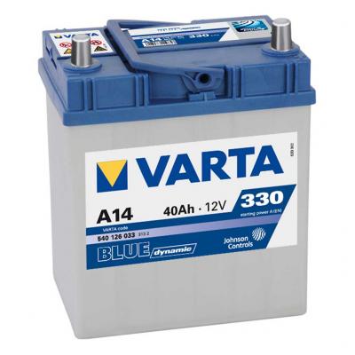 Varta Blue Dynamic A14 akkumulátor, 12V 40Ah 330A J+ Japán nem talpas (Honda Jazz GD, GE)